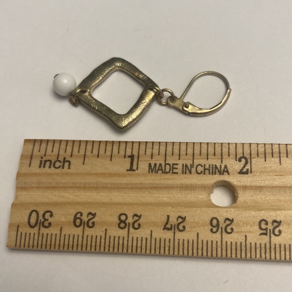 Gold Tone and Bead Drop Earrings - Picture 9 of 13